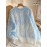 New Thickened Twisted Long Sleeve Sweater for Women in Lazy Style Blue Top