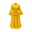Elegant Yellow Ruffle Sleeve Blouse Dress for Women - Long Sleeve, Button-Up, Tie Waist, A-Line Silhouette, Perfect for Spring & Fall Parties, Party Dress | Ruffle Sleeve Dress | Polyester Fabric