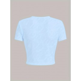 Women's White Crop T-Shirt - London '92 Numeric Graphic Tee - Stretchy Casual Summer Top - Vintage Streetwear Everyday Shirt - Non-See Through Crop Top for Women, Ladies T Shirts, Relaxed Fit Tee, Nontransparent Fabric