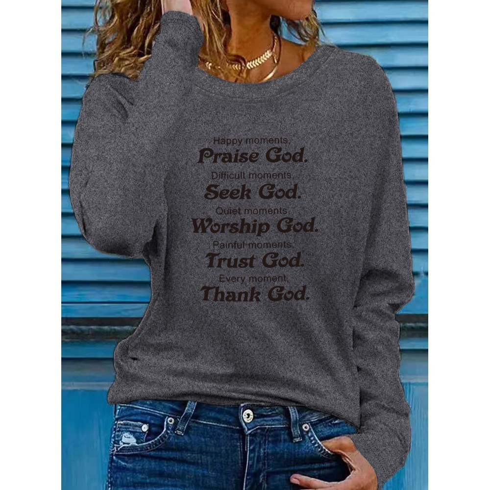 Women'S Inspirational Long Sleeve T-Shirt - 