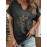 Women'S Vintage Norse Mythology Dragon Print V-Neck T-Shirt - Casual Short Sleeve, Regular Fit, All-Season Tee with Intricate Design, Machine Washable, Allseason Tee | Mythological Design | Comfortable Fit, Dragon Shirt