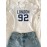 Women's White Crop T-Shirt - London '92 Numeric Graphic Tee - Stretchy Casual Summer Top - Vintage Streetwear Everyday Shirt - Non-See Through Crop Top for Women, Ladies T Shirts, Relaxed Fit Tee, Nontransparent Fabric