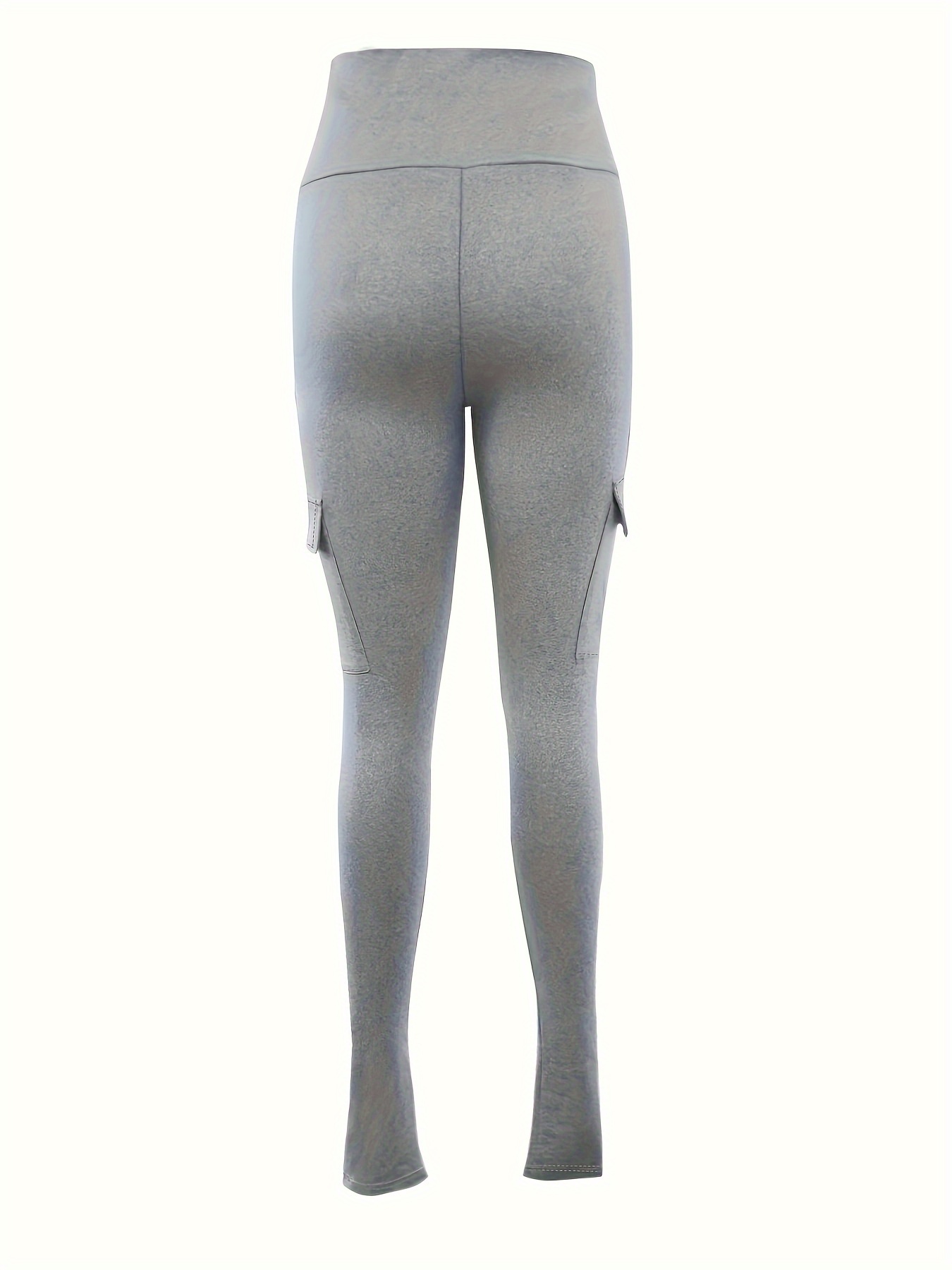 solid high waist pants elegant skinny pants with pockets womens clothing details 7