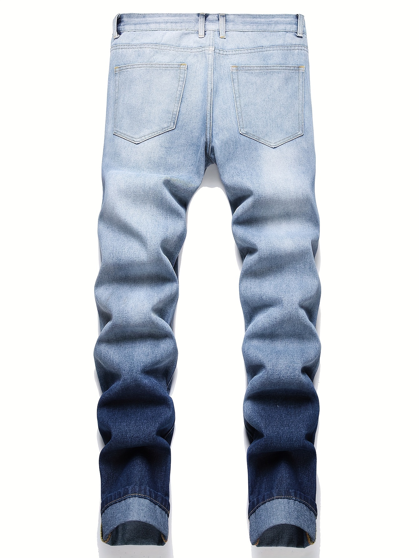 mens regular ripped jeans casual street style distressed denim pants details 5